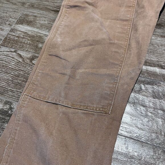 Round House Overalls Mens 44x32 Brown Duck Canvas Double Knee Bib Hammer Loop - Picture 3 of 15